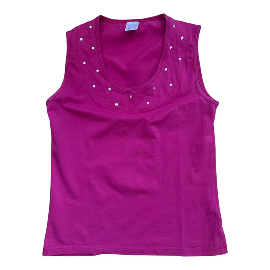 Rosalie Damen Top Pink Größe 40 Baumwolle Strass Rundhals Stretch (Kopie)