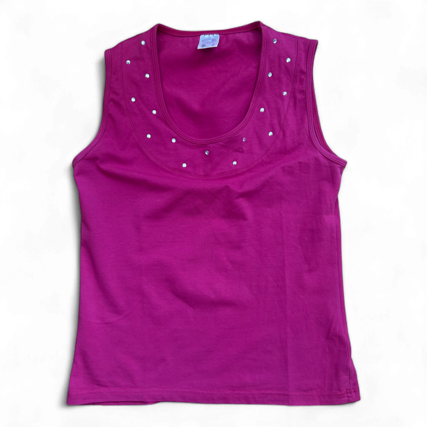 Rosalie Damen Top Pink Größe 40 Baumwolle Strass Rundhals Stretch (Kopie)