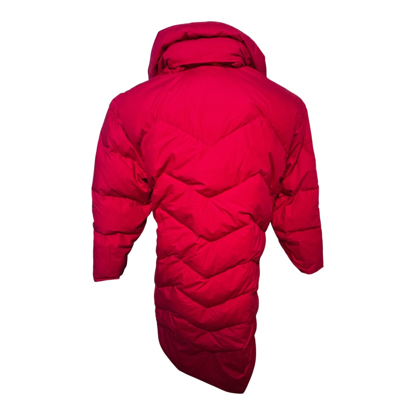 Elho Vintage Daunenmantel Rot Gr 40 90s Lang Daunenjacke Wintermantel Damen