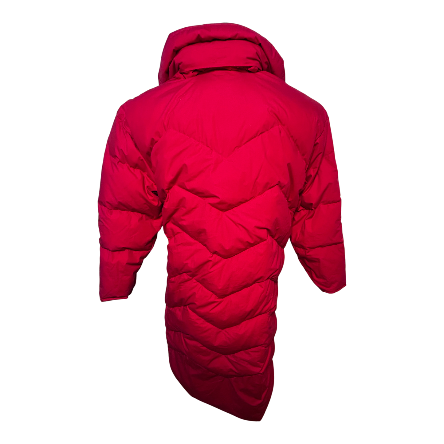 Elho Vintage Daunenmantel Rot Gr 40 90s Lang Daunenjacke Wintermantel Damen