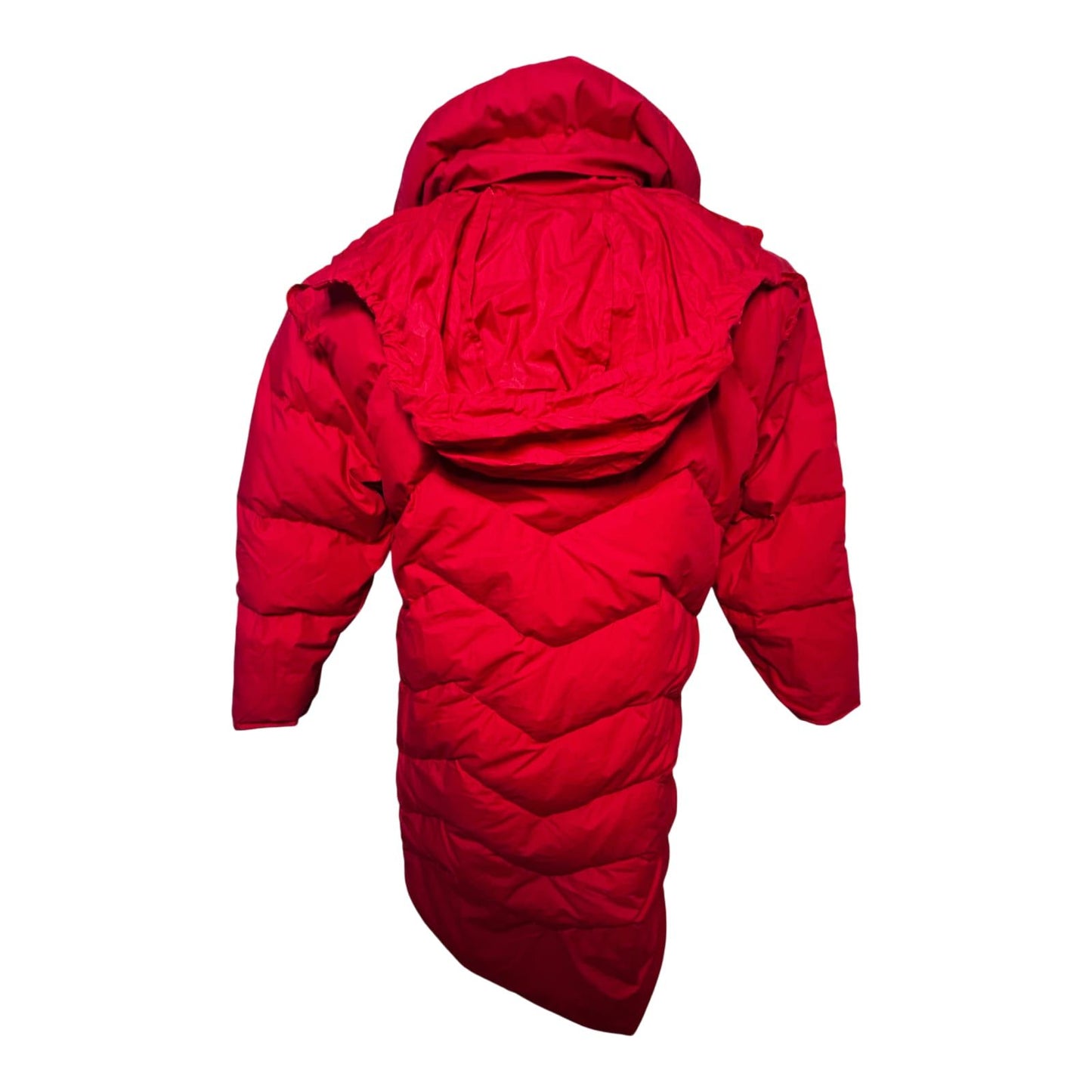 Elho Vintage Daunenmantel Rot Gr 40 90s Lang Daunenjacke Wintermantel Damen