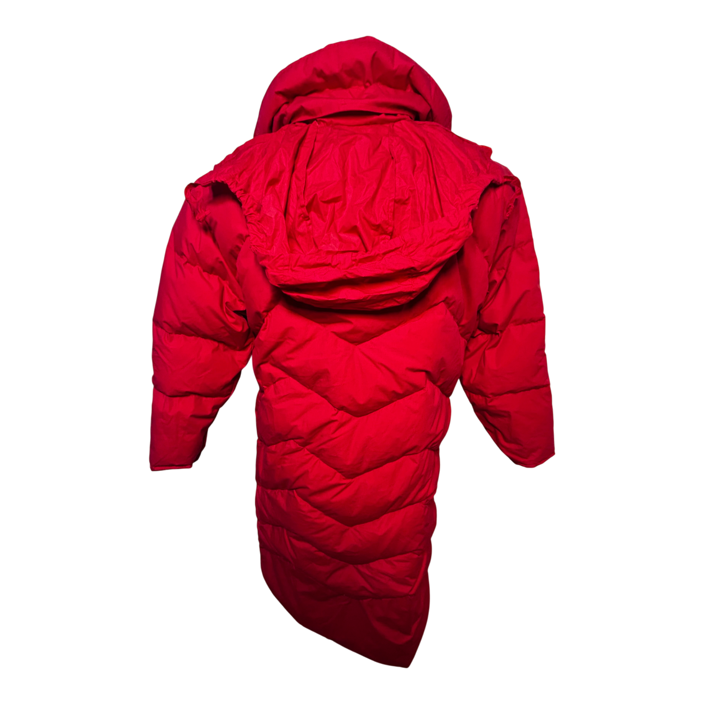 Elho Vintage Daunenmantel Rot Gr 40 90s Lang Daunenjacke Wintermantel Damen