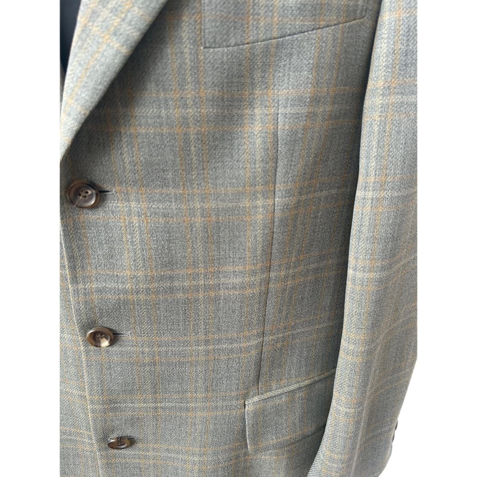 Windsor Sakko Gr 50 Ermenegildo Zegna Stoff Herrenjacke Karo Elegant
