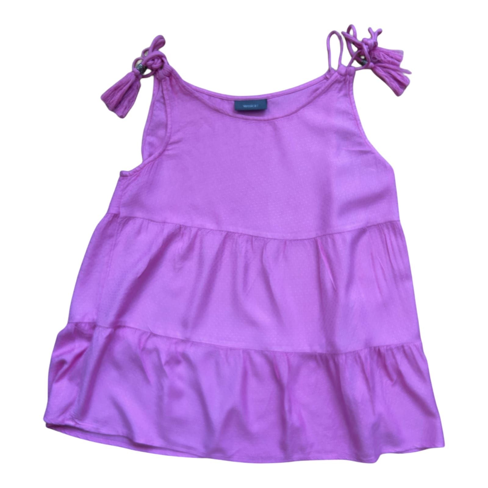 Yessica Damen Top 34 Rosa Viskose Volant Träger Sommer Tunika Boho Oberteil