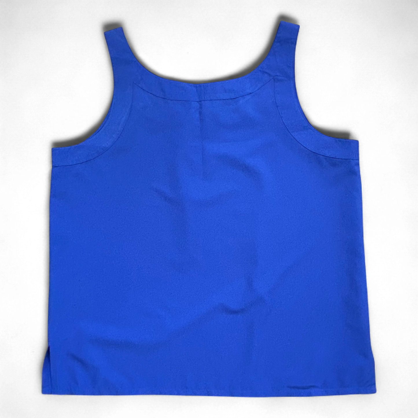 Damen Top L Blau Ärmellos Uni Minimalistisch Sommer Büro Freizeit Shirt