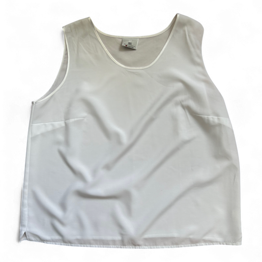 Fabiani Damen Top 50 Weiß Ärmellos Viskosemix Sommer Elegant Minimal Look