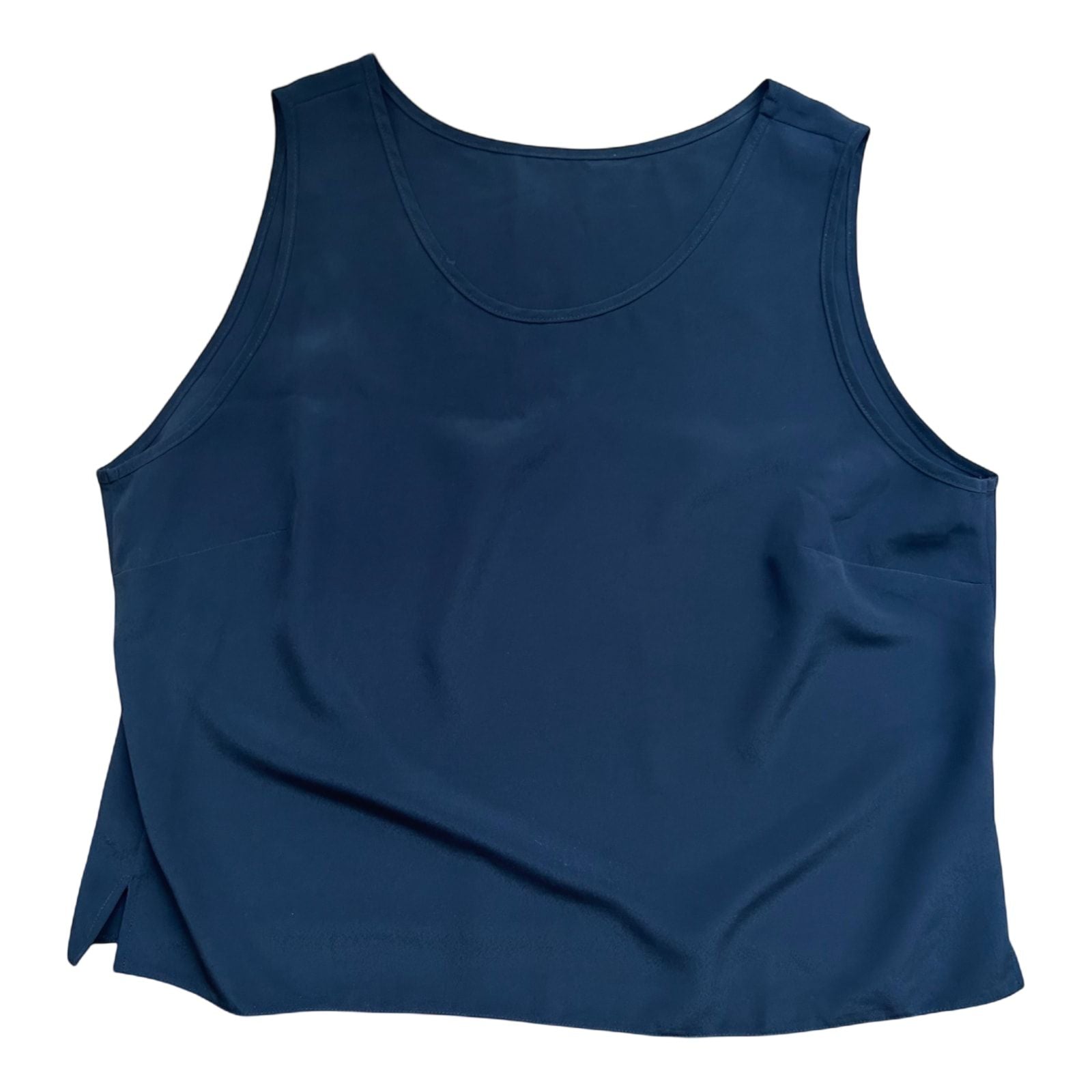 C&A Damen Top 46 Schwarz Polyester Ärmellos Basic Bluse Büro Sommer Stretch Look