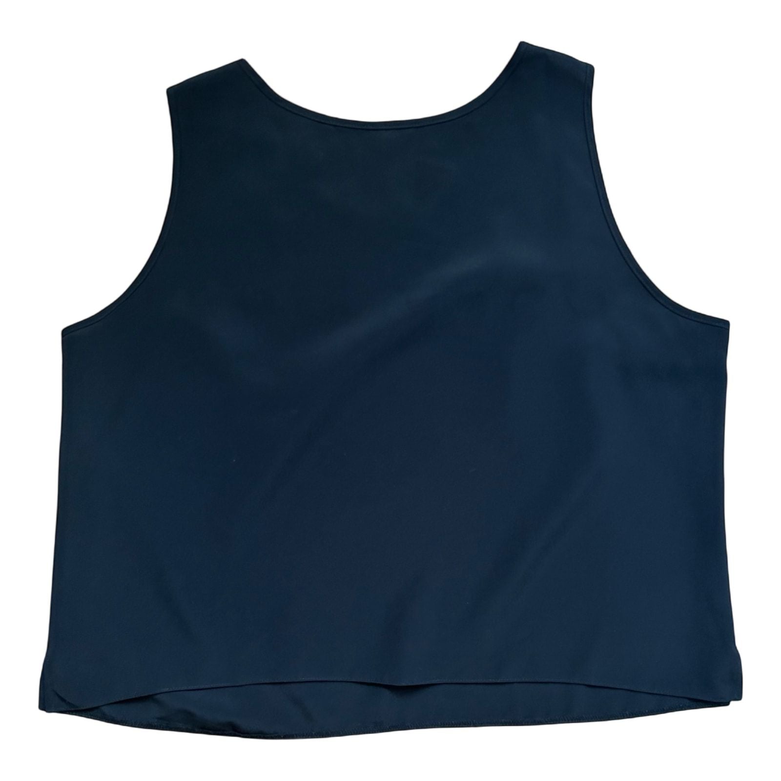 C&A Damen Top 46 Schwarz Polyester Ärmellos Basic Bluse Büro Sommer Stretch Look