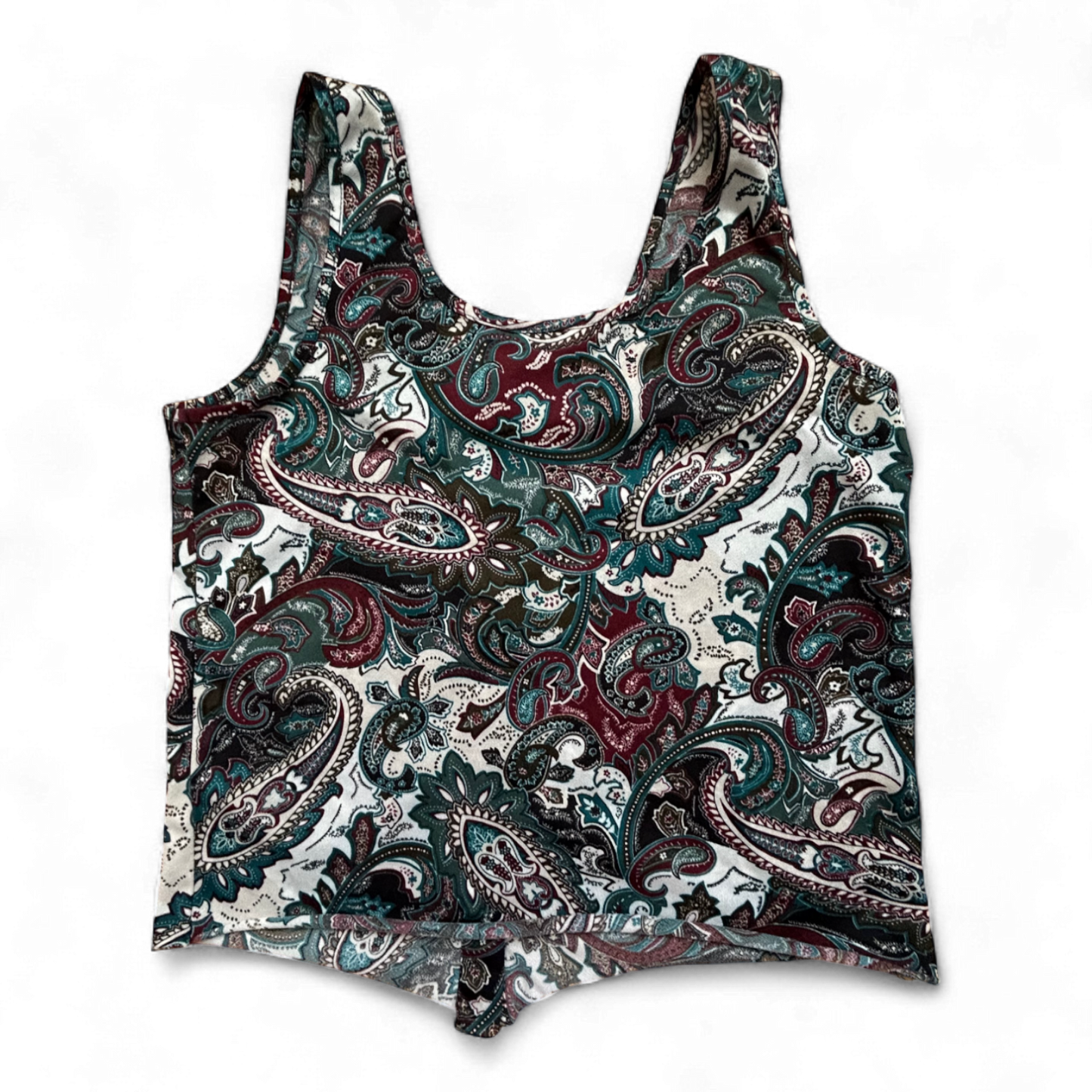 Only Damen Top XS Paisley Muster Sommer Bluse Knopfleiste ärmellos bunt