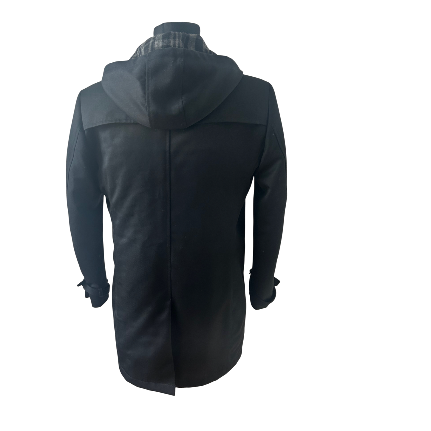 Mexx Mantel Herren Gr 50 Schwarz Wollmix Kapuze Elegant Winter Warm Klassisch