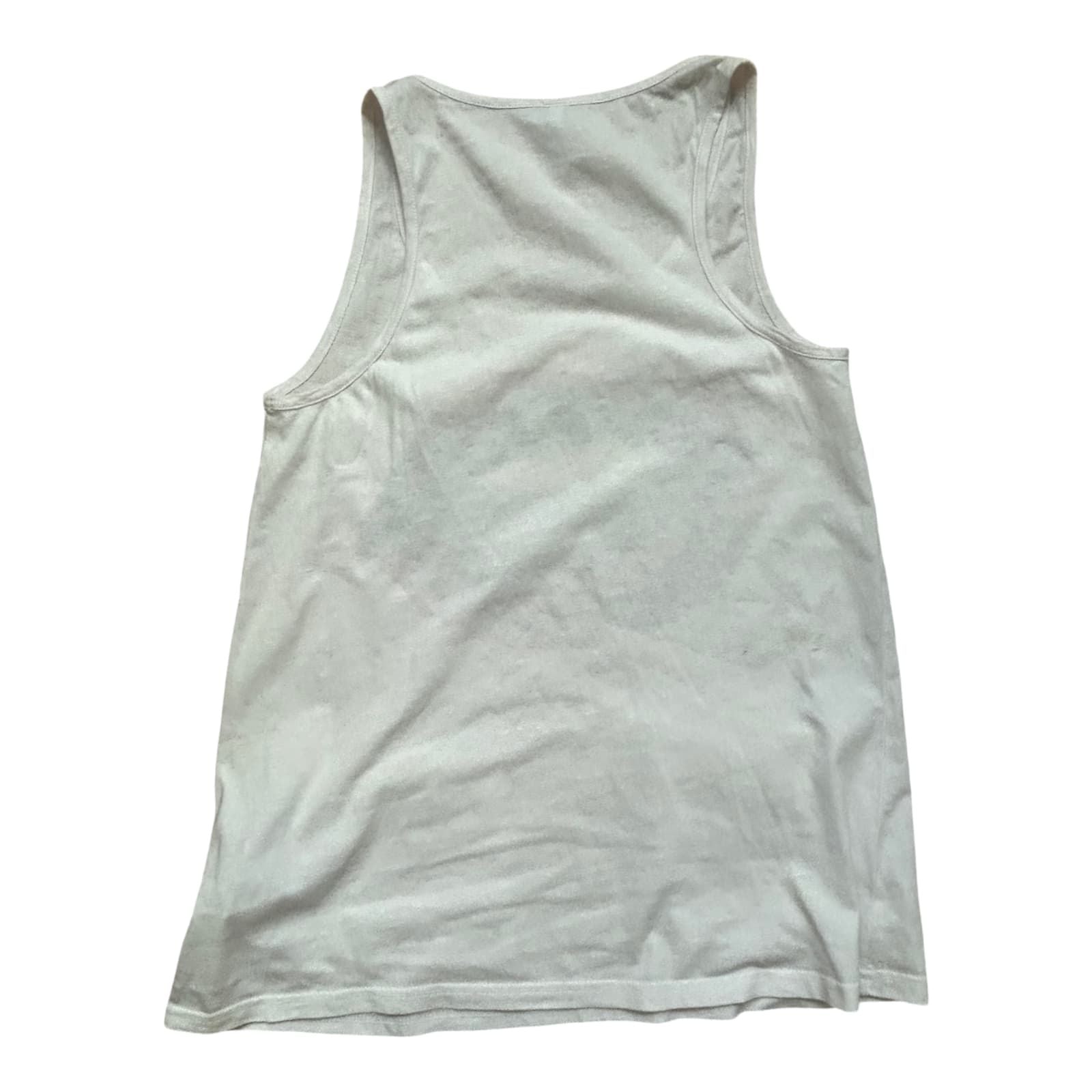 Fishbone Damen Tanktop XS Weiß Baumwolle Lippen Print Taschen Sommer