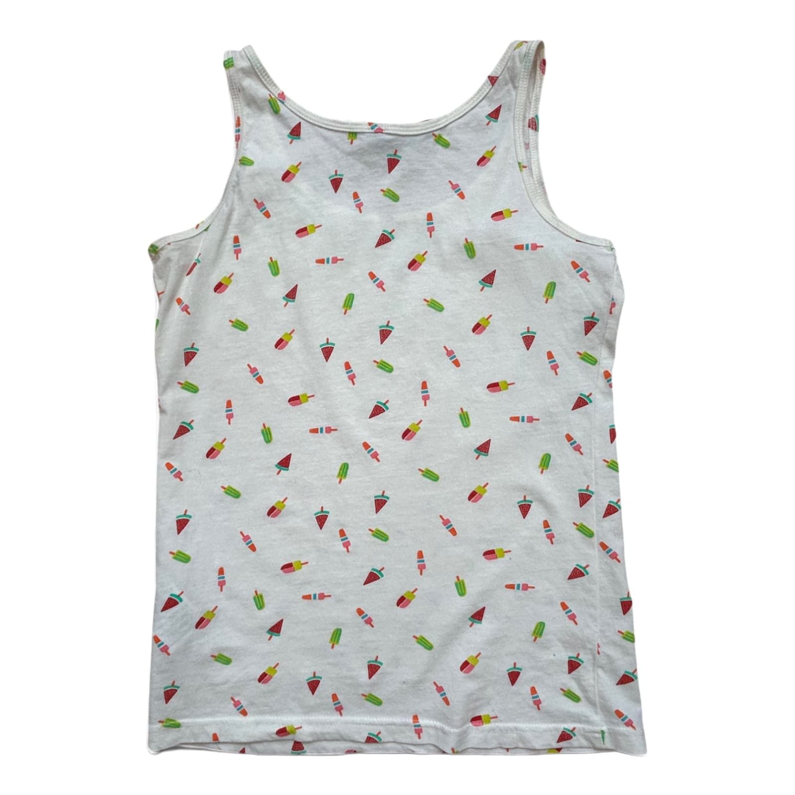 Colours of the World Damen Top XS Weiß Baumwolle Eisprint Sommer Tanktop