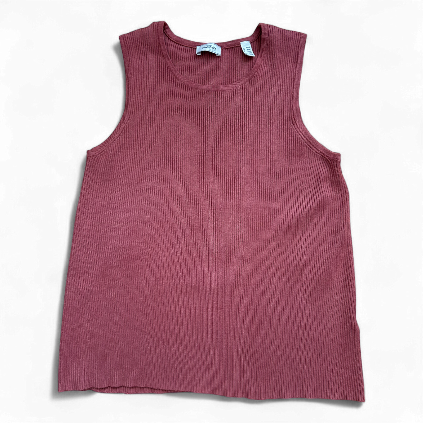 TCM Damen Top 40 42 Kupferbraun Viskosemix Gerippt Rundhals Rippjersey Casual