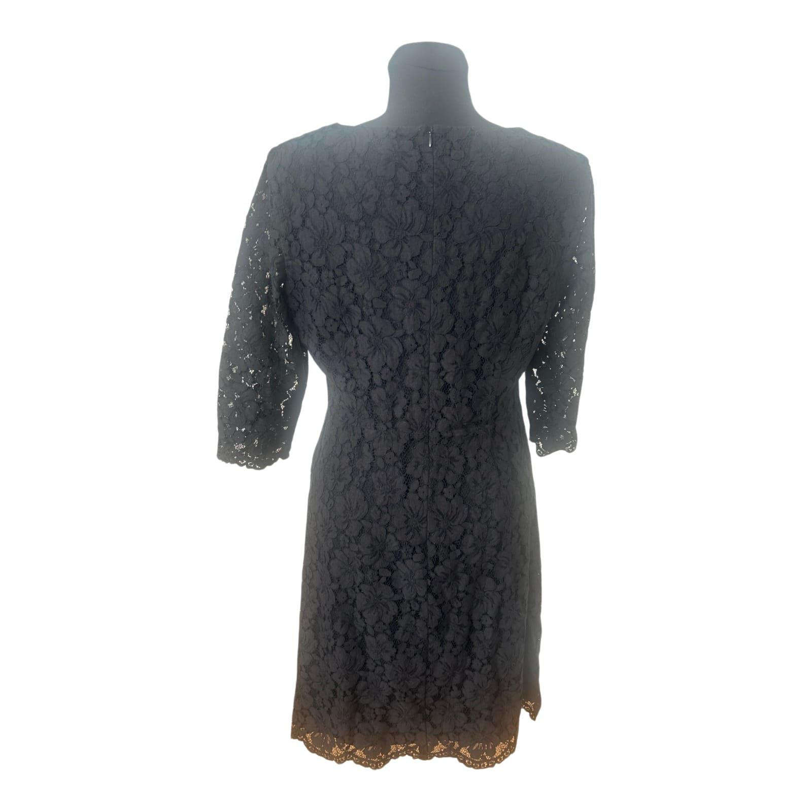 Montego Kleid Damen Spitze Schwarz Elegant Knielang Festlich Größe 42