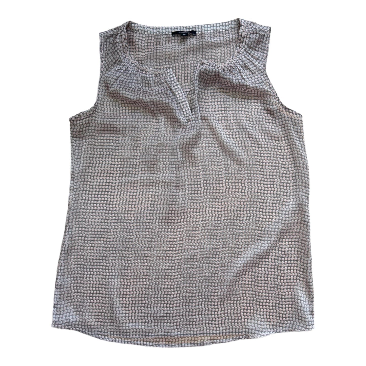 Comma Damen Top 40 Rosa Grau Transparent Ärmellos Elegant Sommer Look