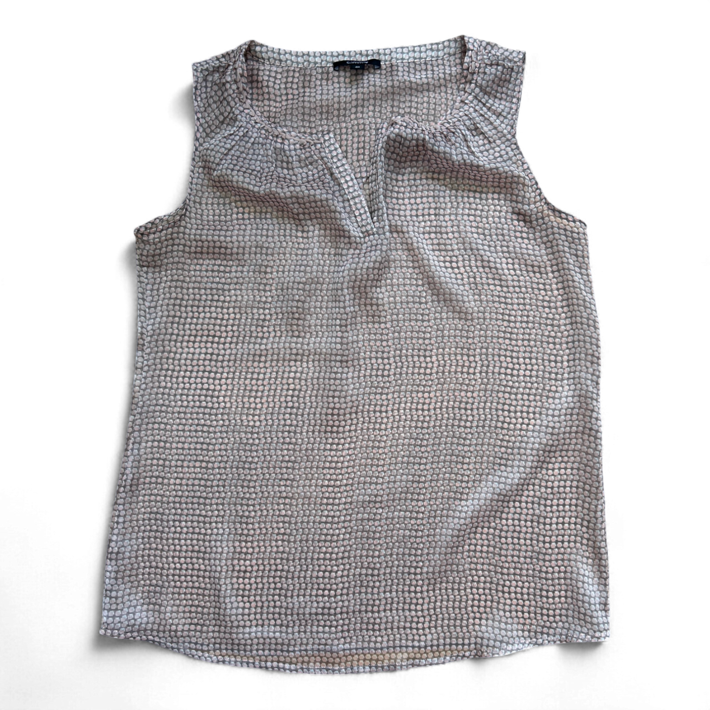 Comma Damen Top 40 Rosa Grau Transparent Ärmellos Elegant Sommer Look