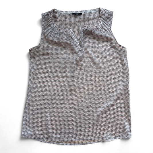 Comma Damen Top 40 Rosa Grau Transparent Ärmellos Elegant Sommer Look