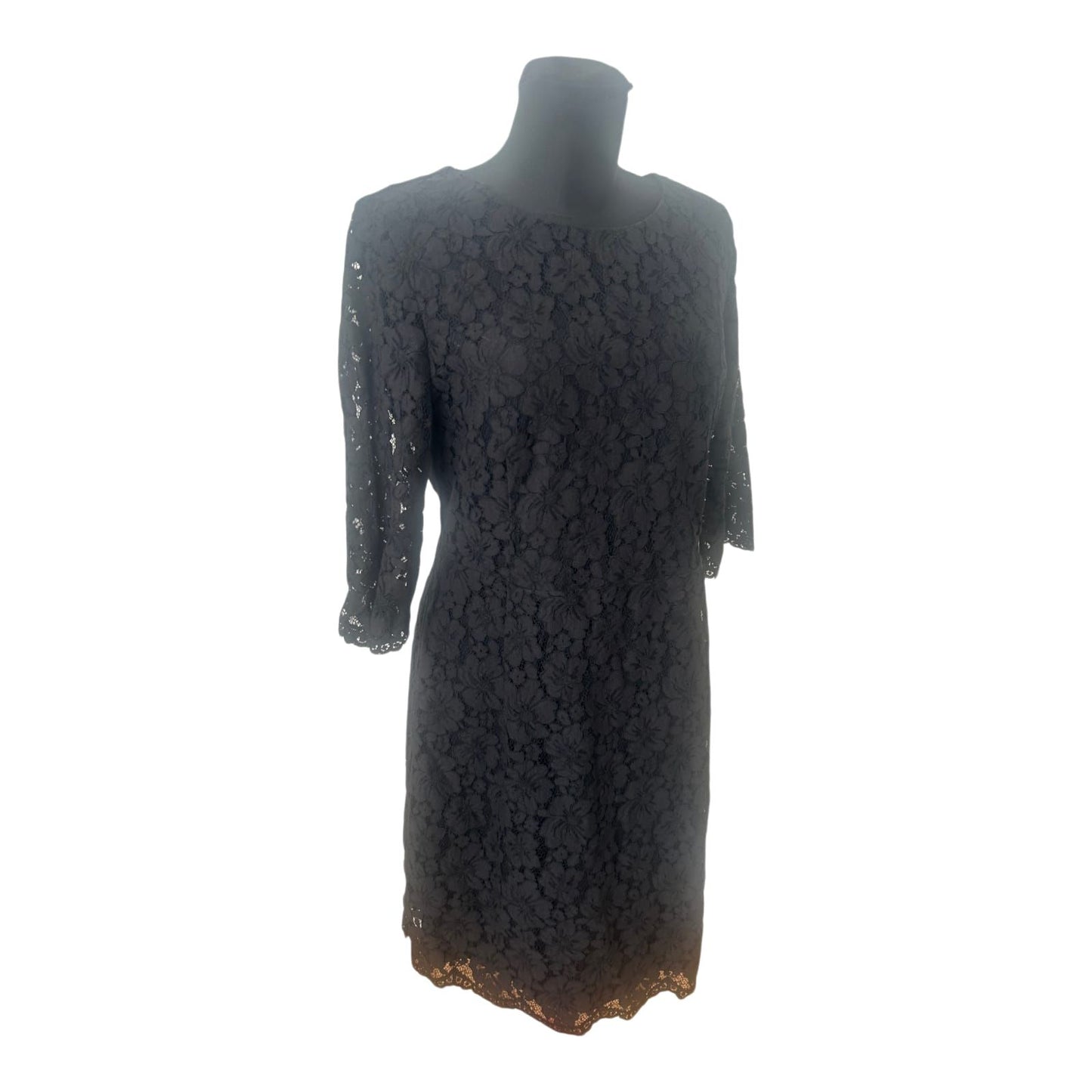 Montego Kleid Damen Spitze Schwarz Elegant Knielang Festlich Größe 42