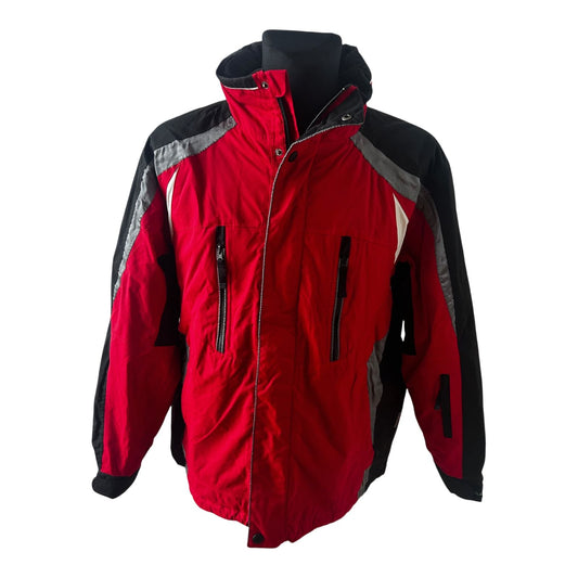 Multitex Herren Skijacke XL Rot Schwarz Outdoor Jacke Winter Funktionsjacke Gr 56