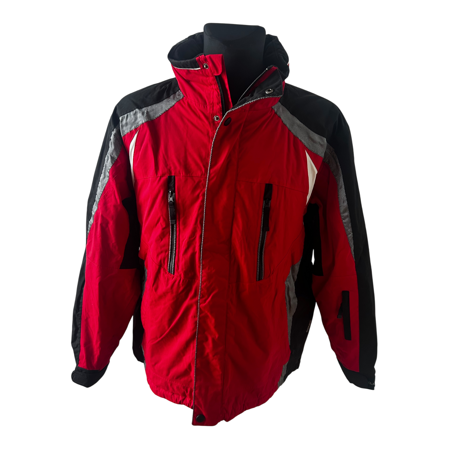 Multitex Herren Skijacke XL Rot Schwarz Outdoor Jacke Winter Funktionsjacke Gr 56