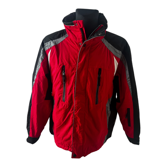 Multitex Herren Skijacke XL Rot Schwarz Outdoor Jacke Winter Funktionsjacke Gr 56