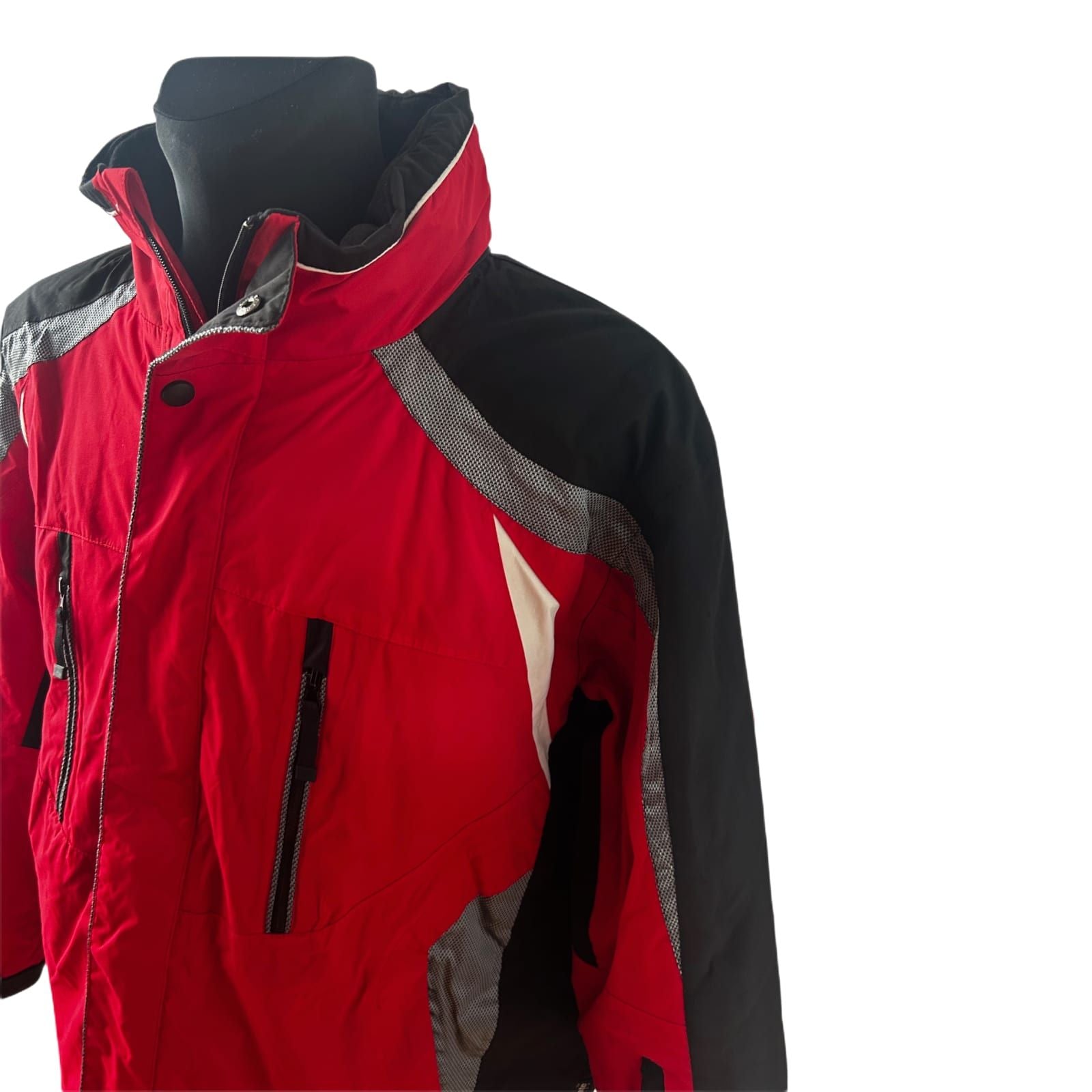 Multitex Herren Skijacke XL Rot Schwarz Outdoor Jacke Winter Funktionsjacke Gr 56