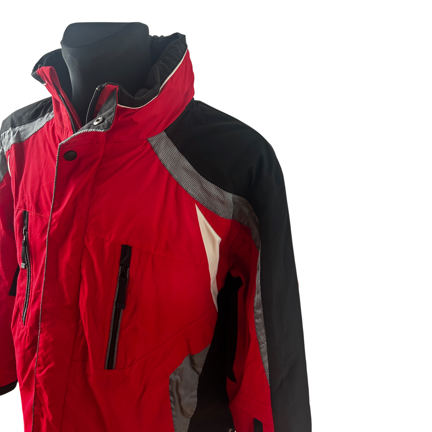 Multitex Herren Skijacke XL Rot Schwarz Outdoor Jacke Winter Funktionsjacke Gr 56