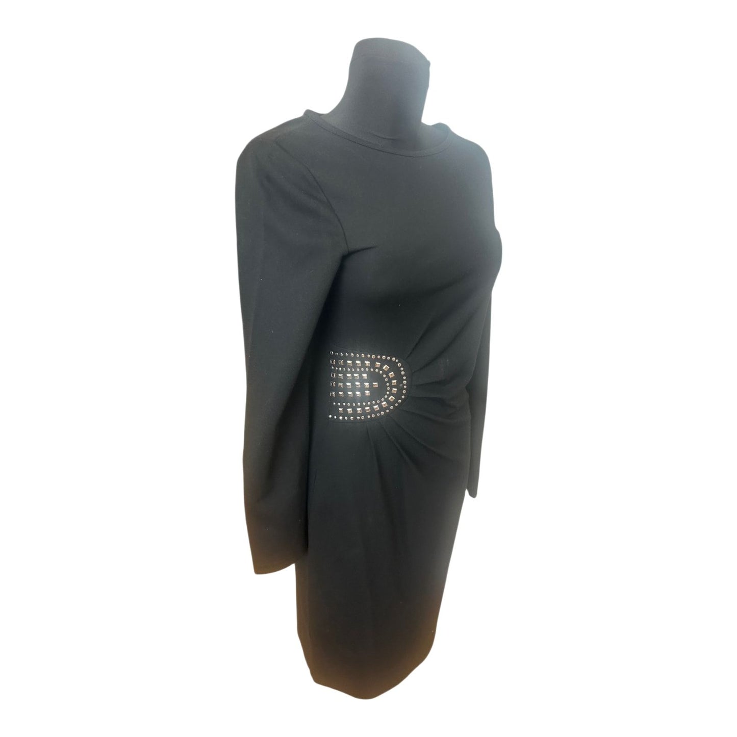 Steilmann Kleid Damen Gr 38 Schwarz Elegant Figurbetont Stretch Strass