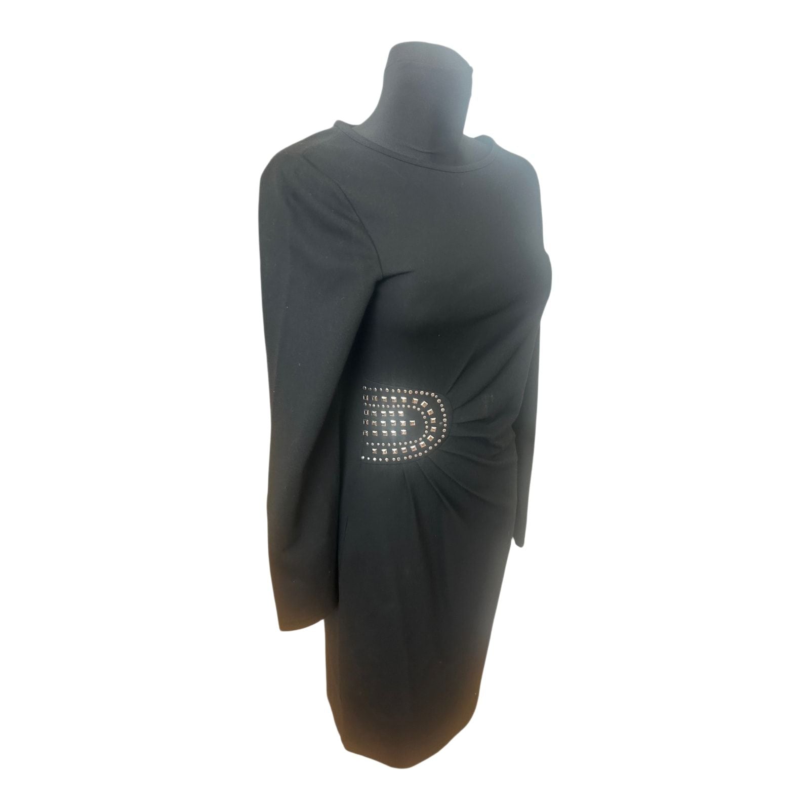 Steilmann Kleid Damen Gr 38 Schwarz Elegant Figurbetont Stretch Strass