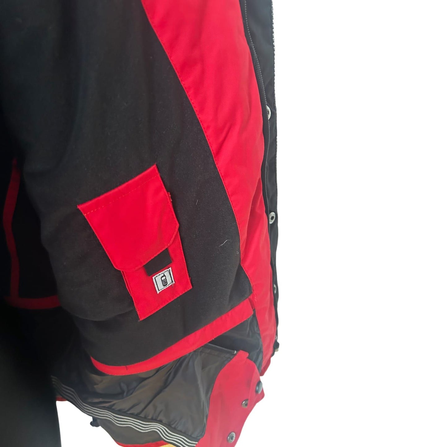 Multitex Herren Skijacke XL Rot Schwarz Outdoor Jacke Winter Funktionsjacke Gr 56