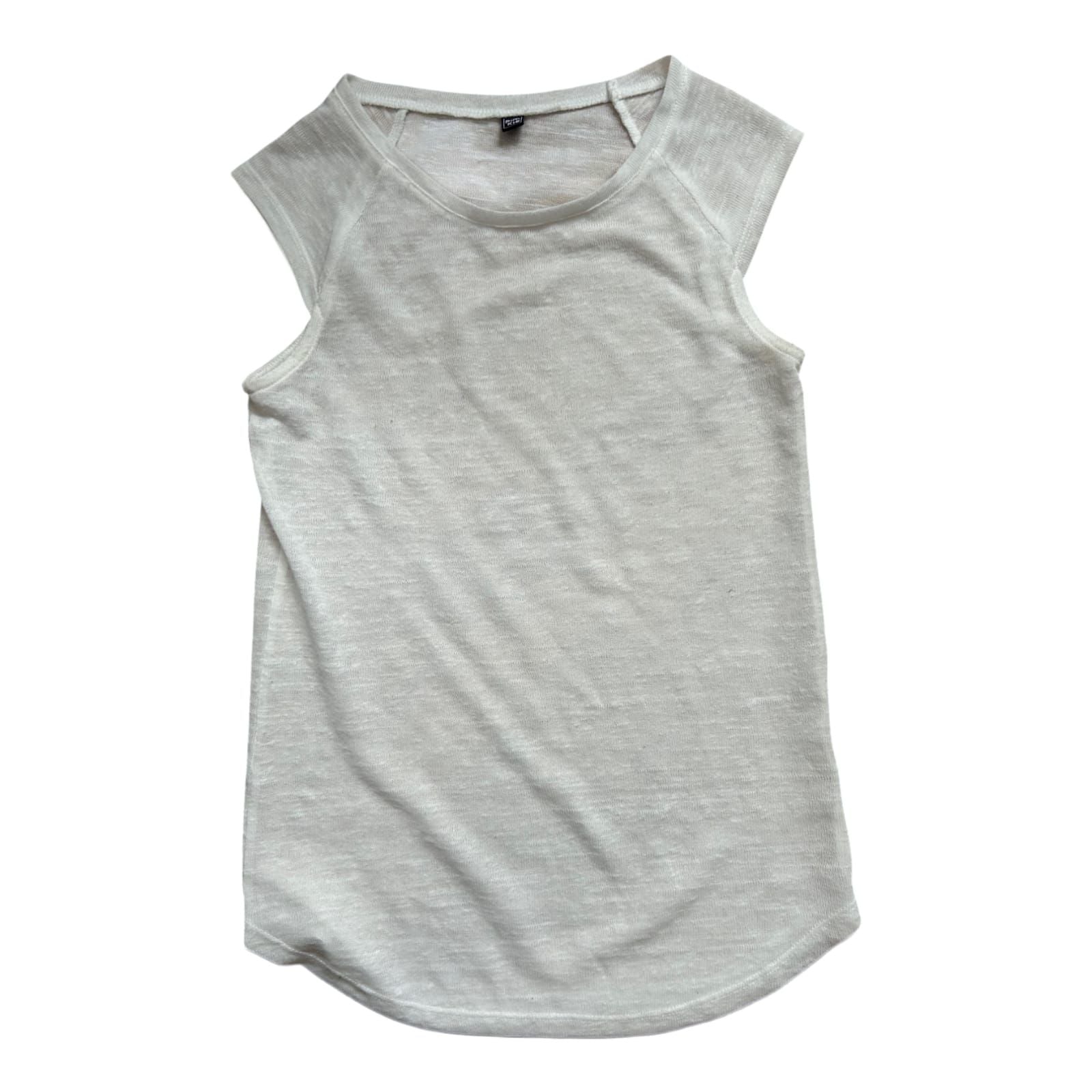 Pimkie Damen Top Weiß Gr S Locker Transparent Freizeit Sommer