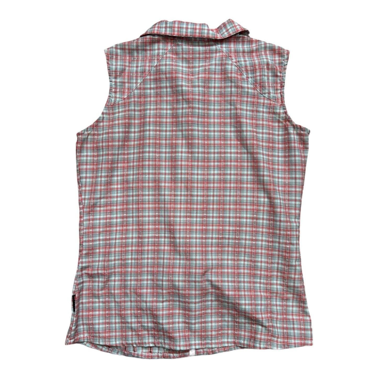 Skilla Damen Bluse 38 Karo Ärmellos Rot Weiß Sommer Freizeit Sportlich