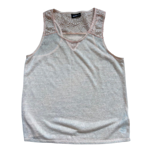 Janina Damen Top 46 Apricot Transparent Spitze Sommer Shirt Elegant