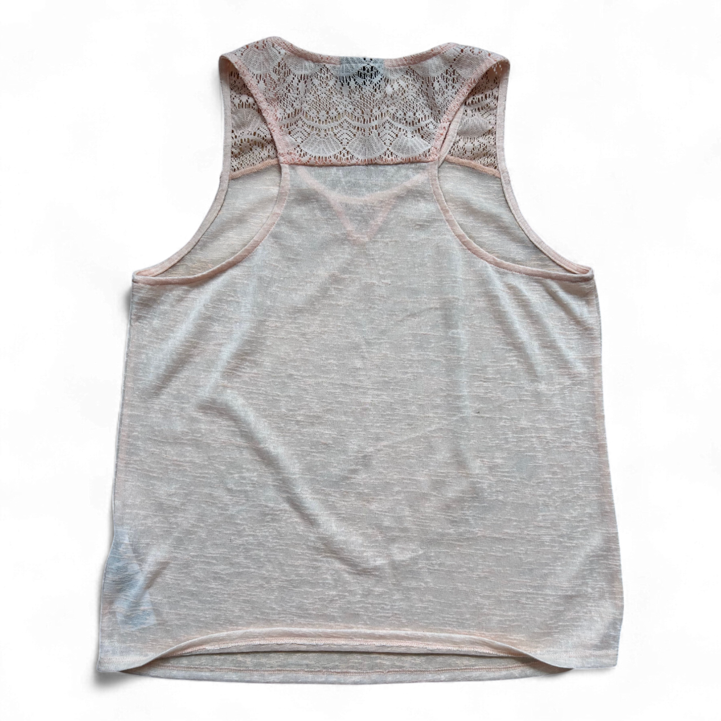 Janina Damen Top 46 Apricot Transparent Spitze Sommer Shirt Elegant