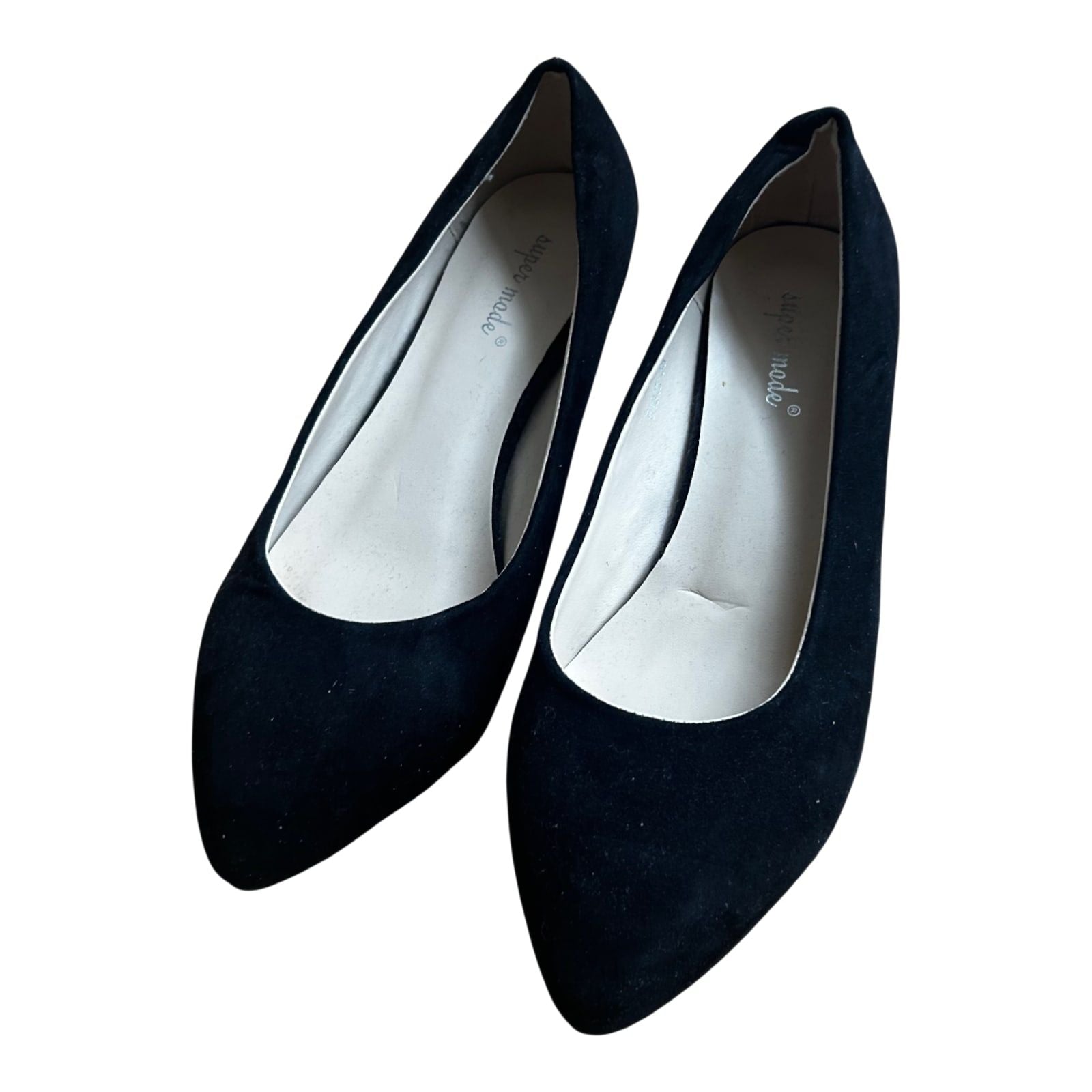 Super Made Ballerina Damen Veganleder Velours Schwarz Gr 38 Klassiker Neu
