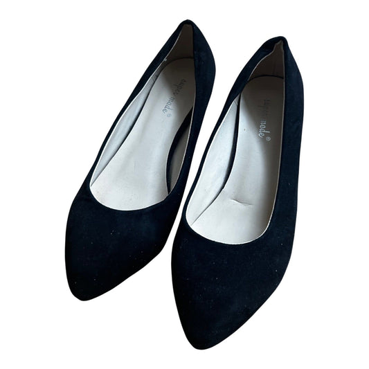 Super Made Ballerina Damen Veganleder Velours Schwarz Gr 38 Klassiker Neu