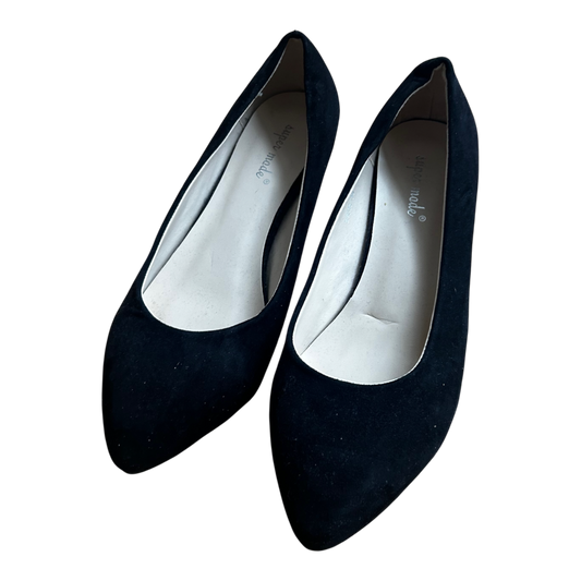 Super Made Ballerina Damen Veganleder Velours Schwarz Gr 38 Klassiker Neu