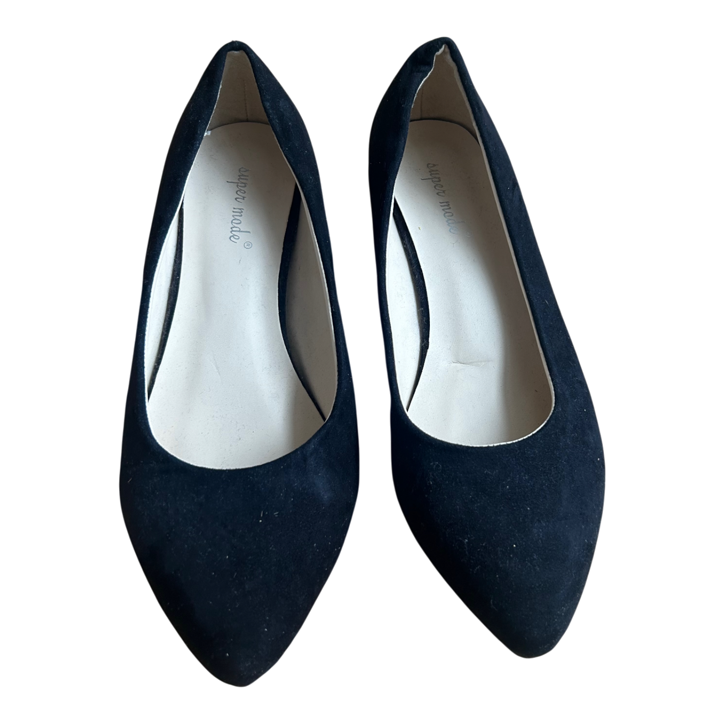 Super Made Ballerina Damen Veganleder Velours Schwarz Gr 38 Klassiker Neu