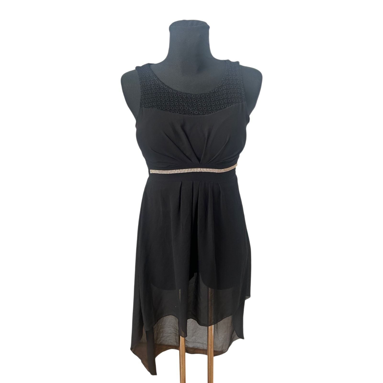 Colloseum Kleid Damen Gr S Schwarz Elegant Abendkleid Strass Chiffon