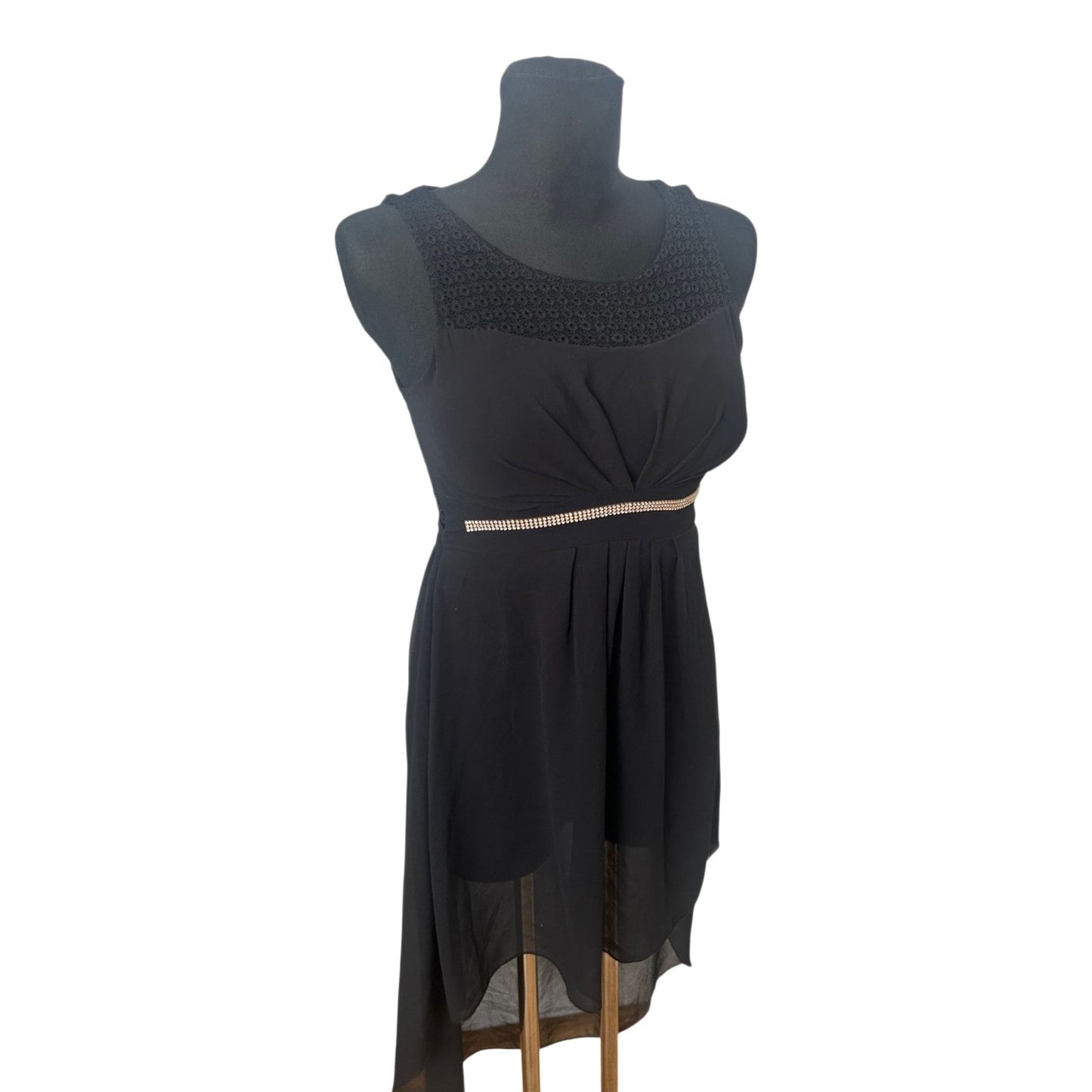 Colloseum Kleid Damen Gr S Schwarz Elegant Abendkleid Strass Chiffon