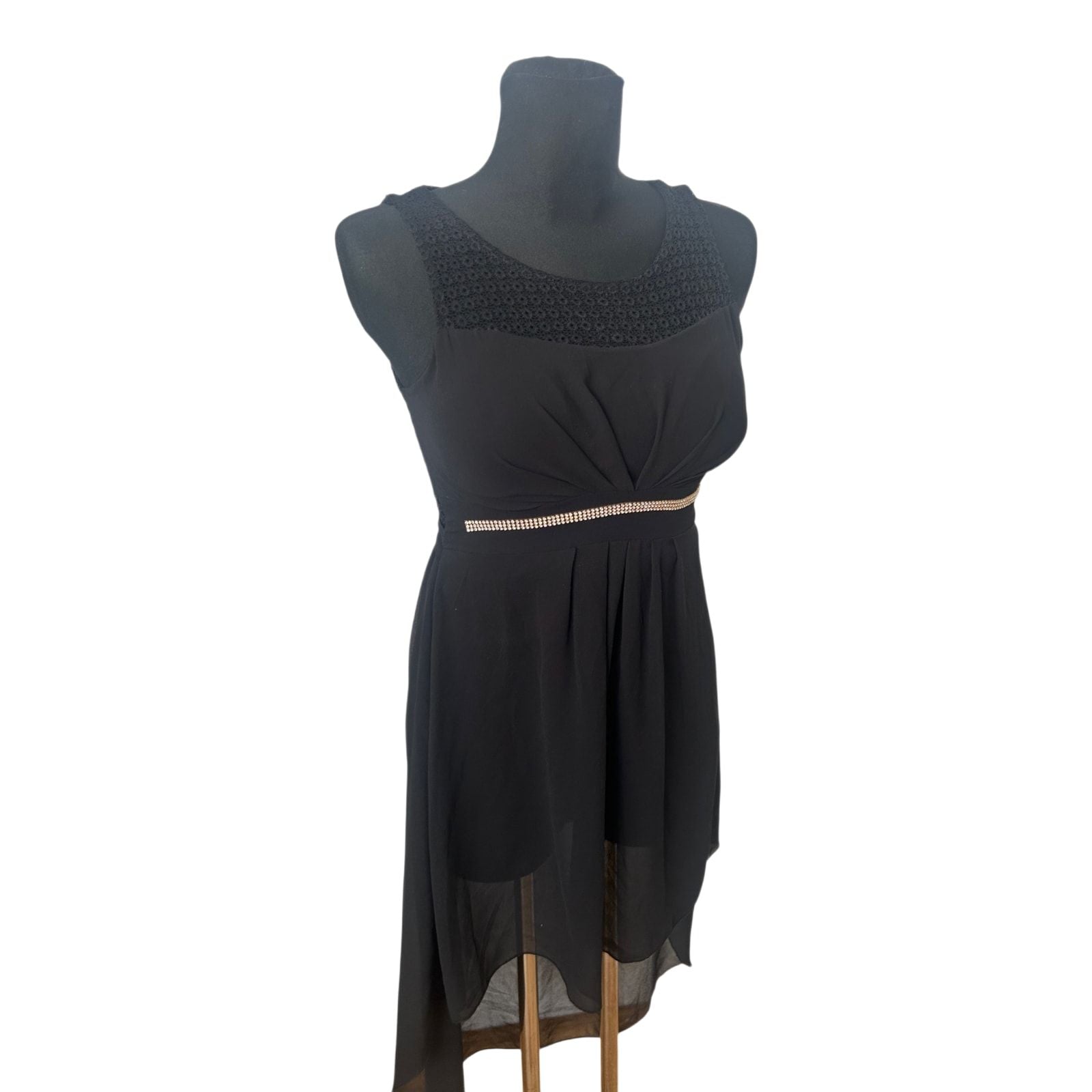 Colloseum Kleid Damen Gr S Schwarz Elegant Abendkleid Strass Chiffon