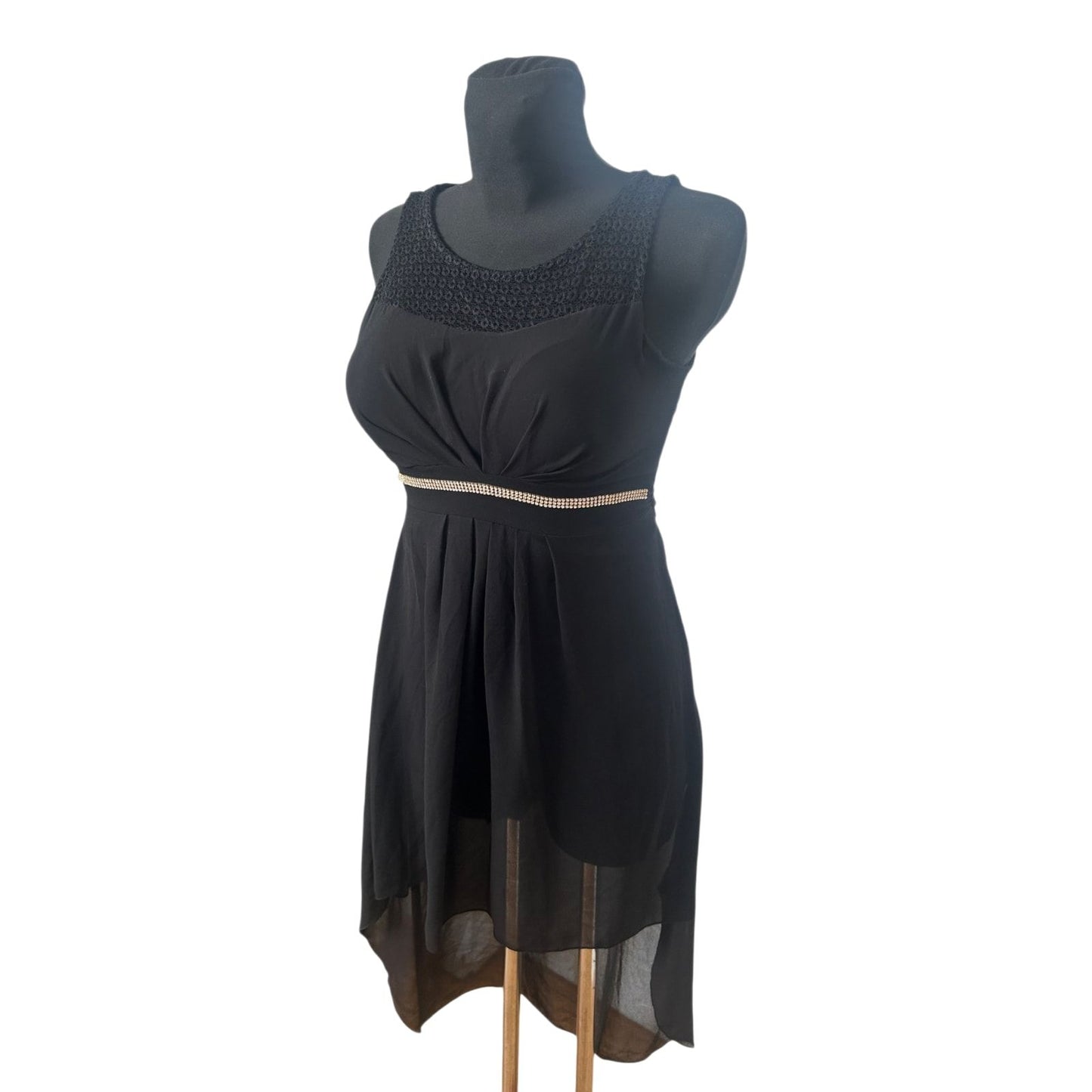 Colloseum Kleid Damen Gr S Schwarz Elegant Abendkleid Strass Chiffon