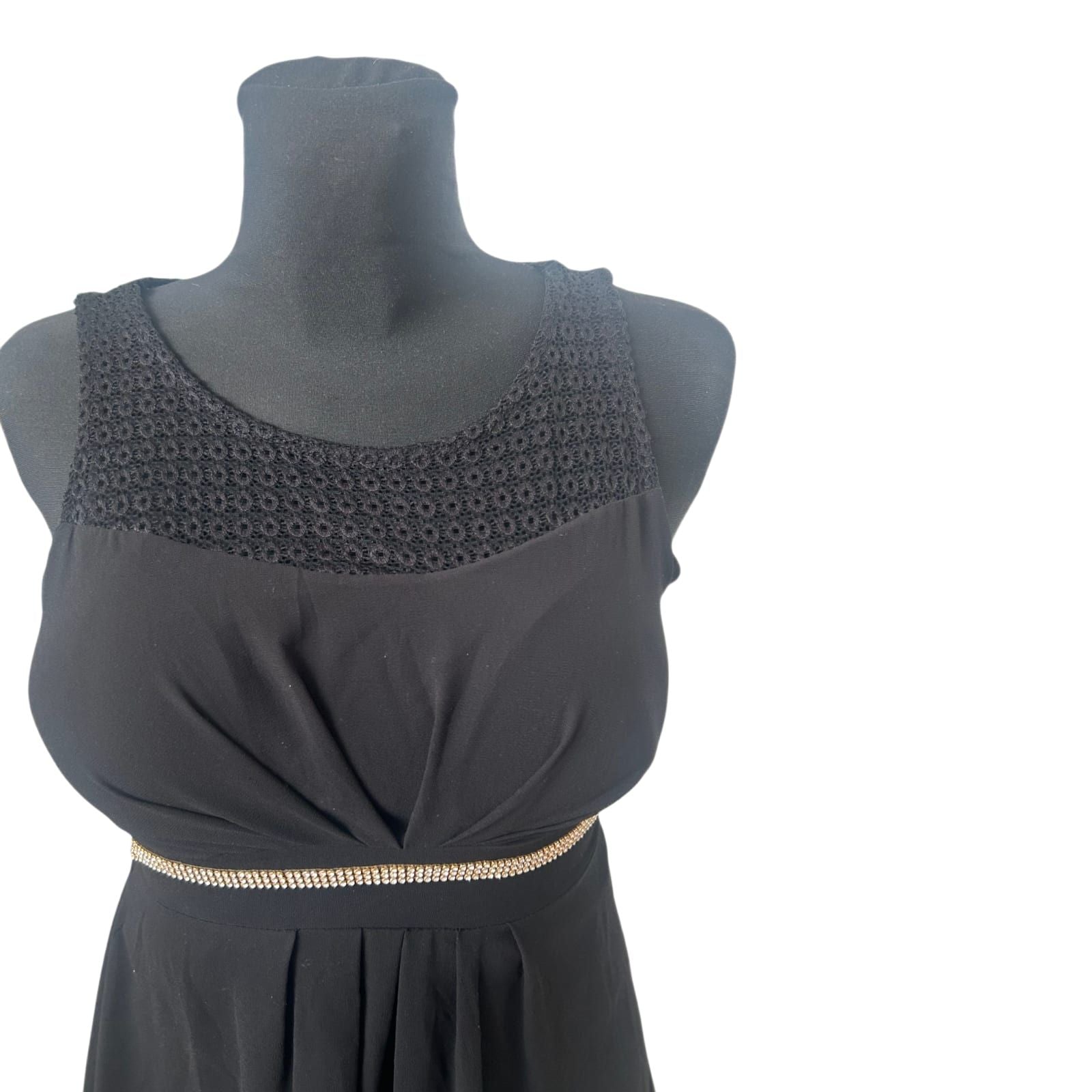 Colloseum Kleid Damen Gr S Schwarz Elegant Abendkleid Strass Chiffon