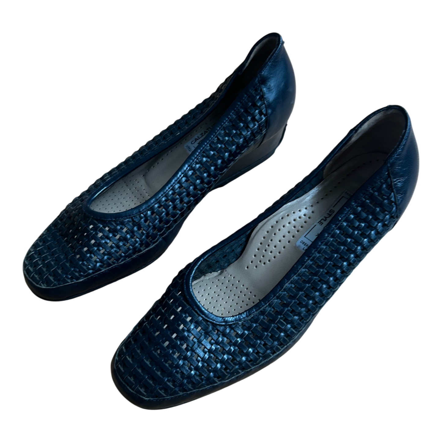 Calzaturifico FERDY Damen Halbschuhe Gr 36 Leder Made in Italy Dunkelblau Elegant