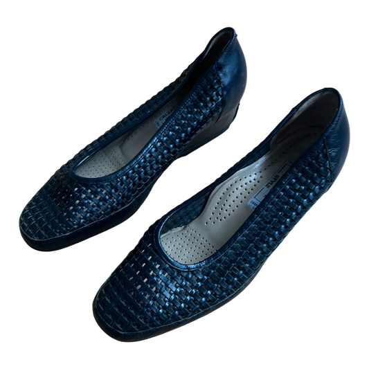 Calzaturifico FERDY Damen Halbschuhe Gr 36 Leder Made in Italy Dunkelblau Elegant