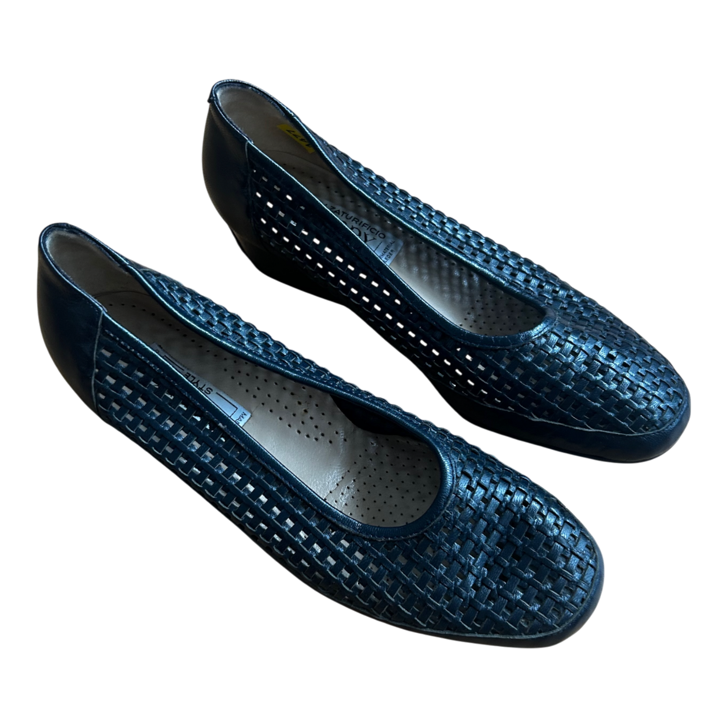 Calzaturifico FERDY Damen Halbschuhe Gr 36 Leder Made in Italy Dunkelblau Elegant