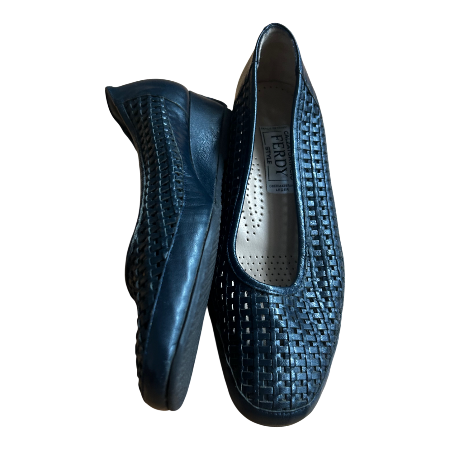 Calzaturifico FERDY Damen Halbschuhe Gr 36 Leder Made in Italy Dunkelblau Elegant