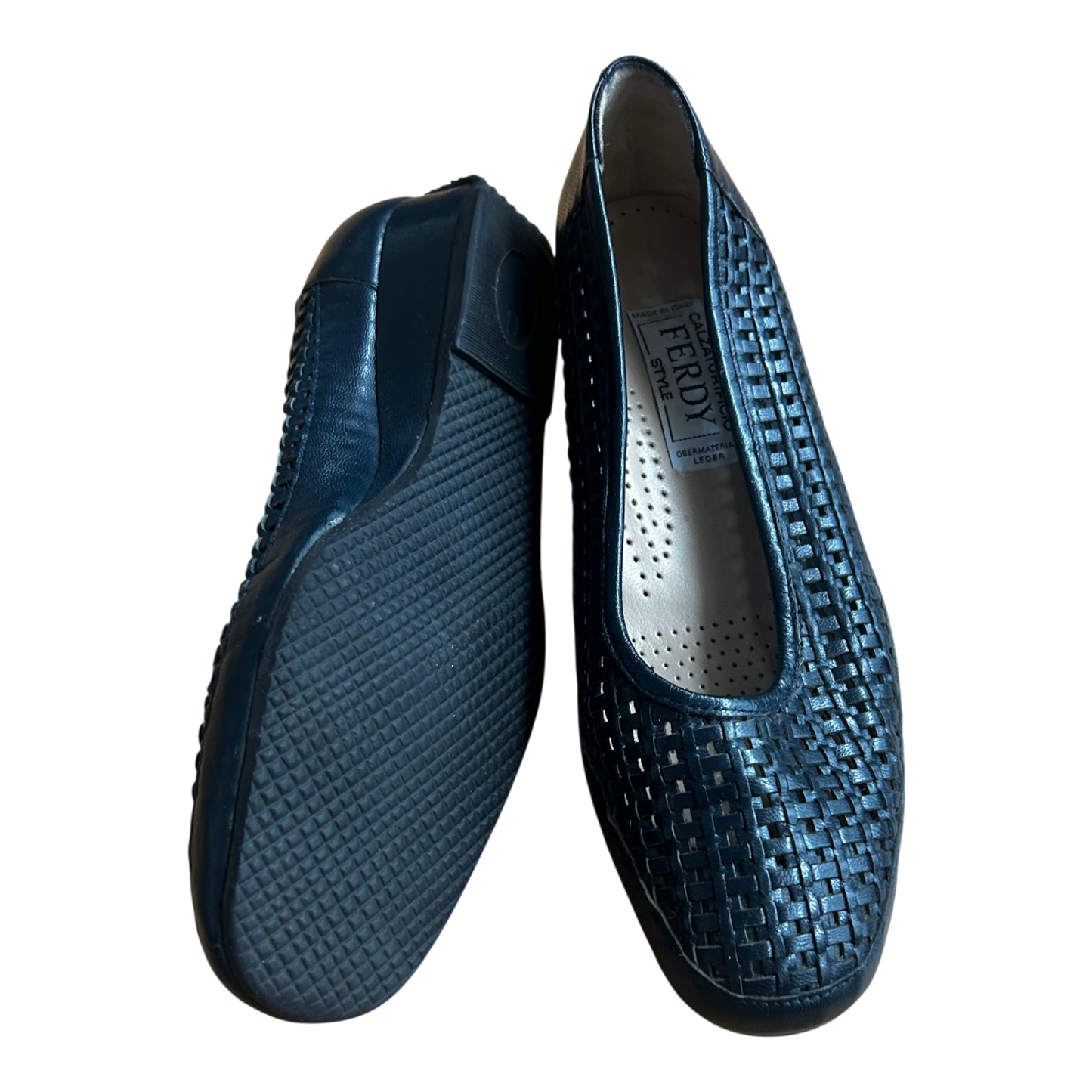 Calzaturifico FERDY Damen Halbschuhe Gr 36 Leder Made in Italy Dunkelblau Elegant