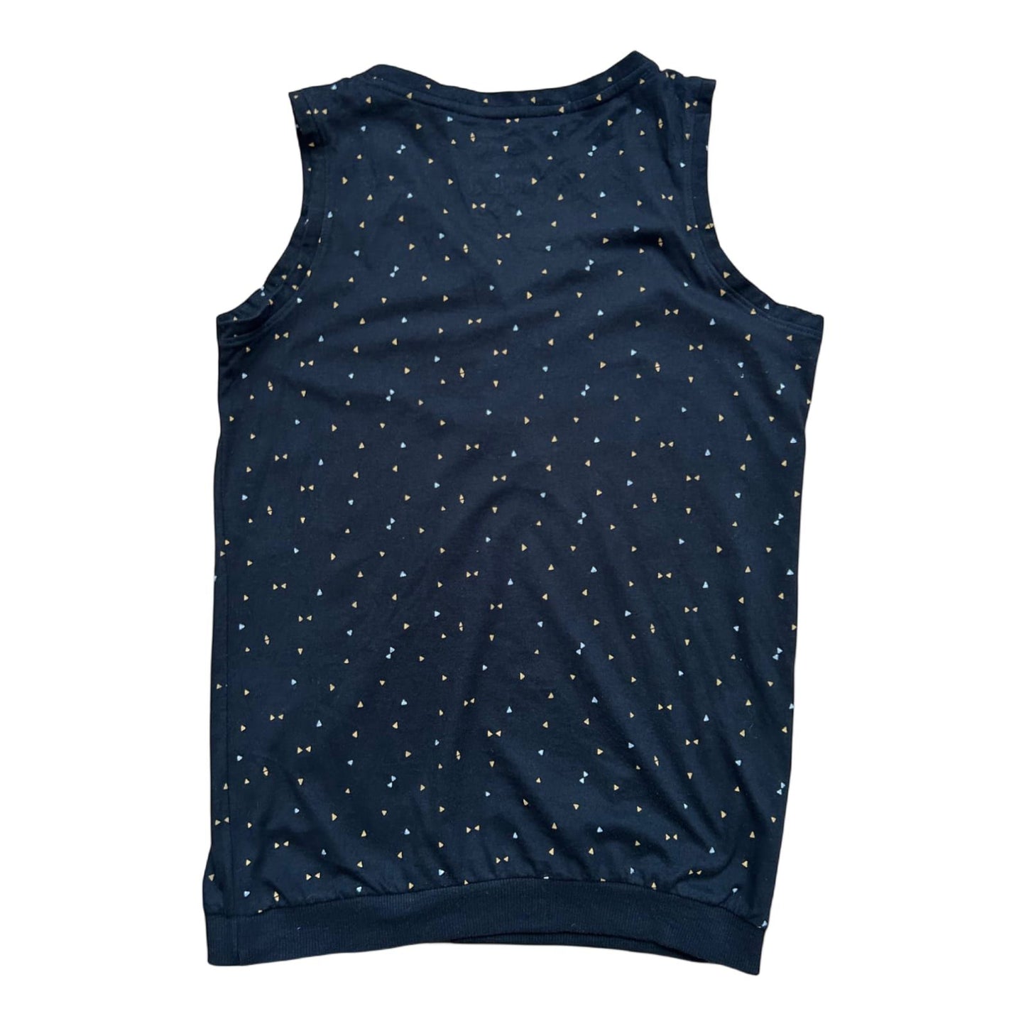 Gina Damen Top S Schwarz Bio Baumwolle Muster Ärmellos Freizeit