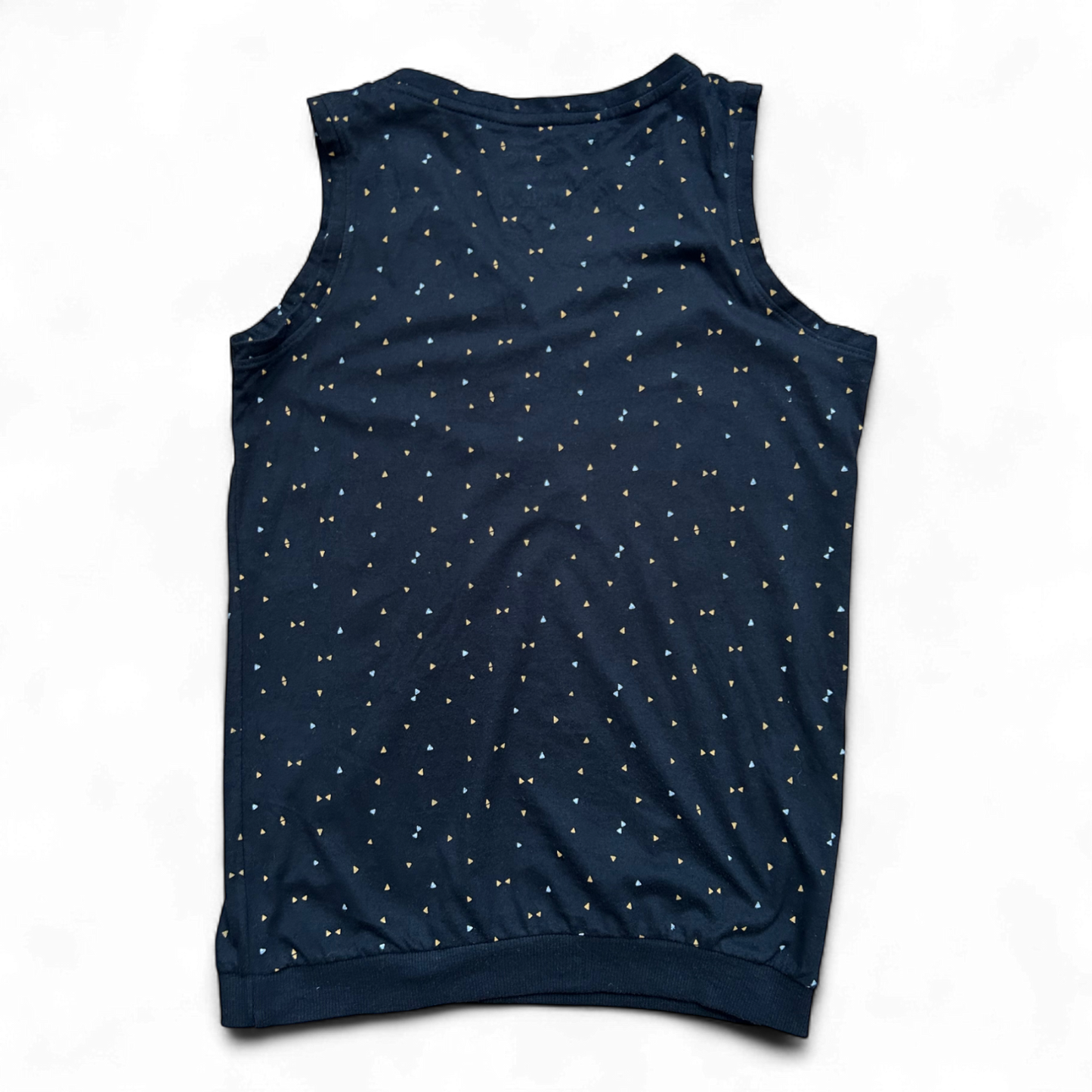 Gina Damen Top S Schwarz Bio Baumwolle Muster Ärmellos Freizeit